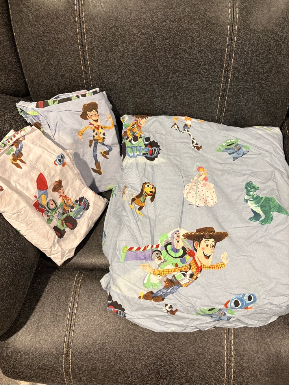 Pottery Barn Kids Toy Story Duvet, Pillowcase and Pillow Sham Set - Light Blue